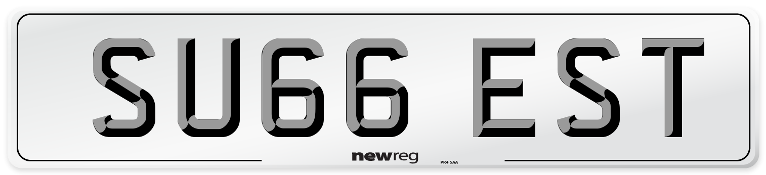 SU66 EST Number Plate from New Reg